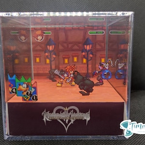 Kingdom Hearts cube diorama, 3D Chain of Memories diorama, gift for gamers, miniature decor, kingdom hearts miniature, gift for geeks
