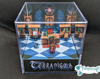 Terranigma-Box-Diorama, Würfel-Diorama, Geschenk für Gim, Geschenk für Terranigma-Liebhaber, GBA, Nintendo Switch, Wandkunst, Wohnkultur