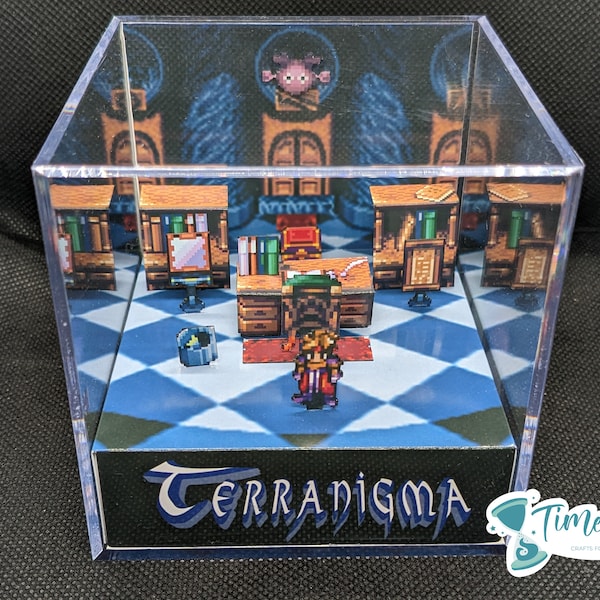 Terranigma box diorama, cube diorama, gift for gim, gift for terranigma lovers, gba, nintendo switch, wallart, home decor