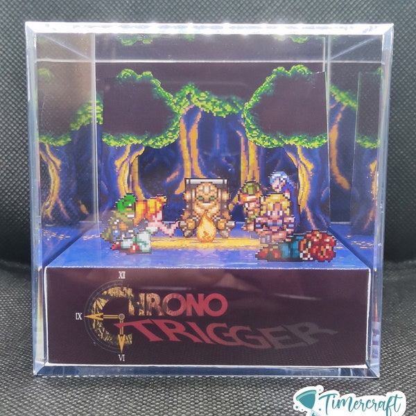 Chrono Trigger campfire diorama, cube dioramaregalo para gamers | miniature decorbirthday gift