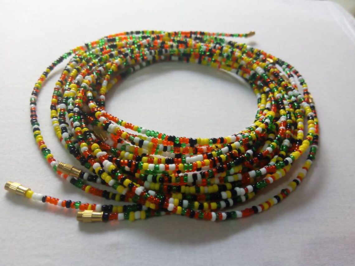 RastaKenyan mix waist beadsAfrican beadsAfrican Waist Etsy