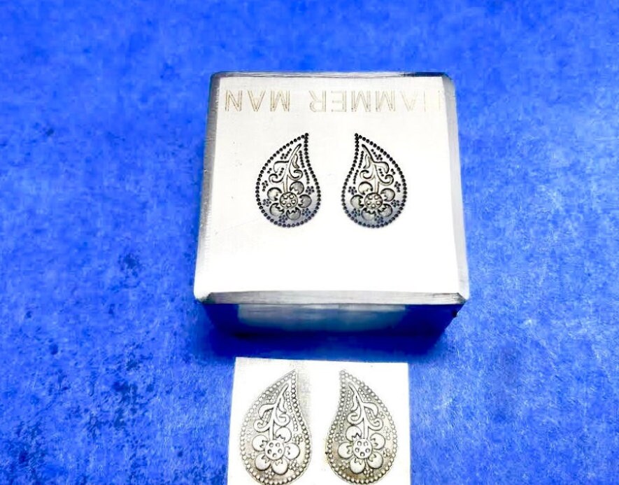 Floral Teardrop Impression Die Embossing Die Jewelry Die Etsy