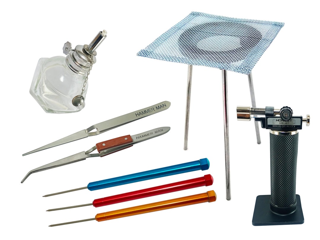 8 Piece Soldering Tripod Kit With Torch, Soldering Picks Titanium