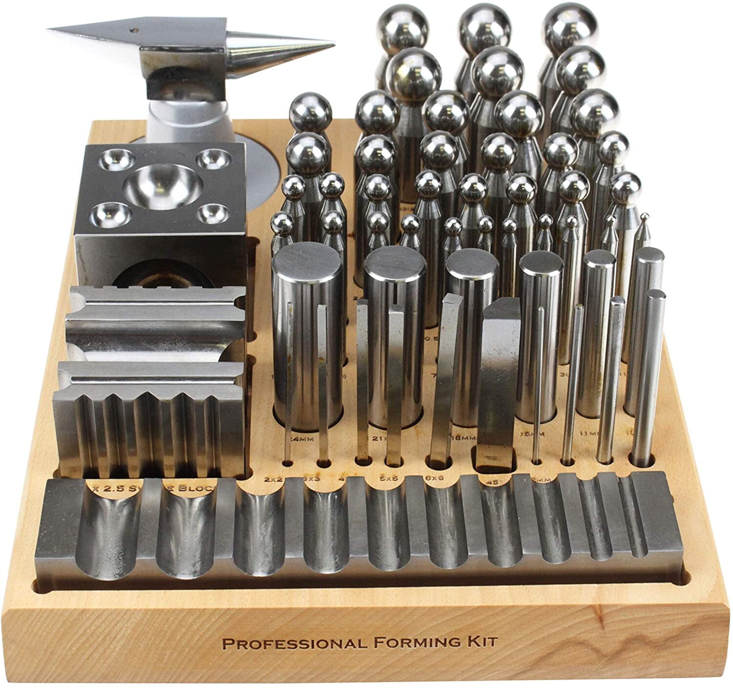 Splenor Tools Dapping Block & Punch Set - Steel Doming Tools For Jewelry Making