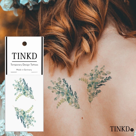 Temporary Tattoo Eucalyptus Watercolor Eucalyptus Tattoo Etsy