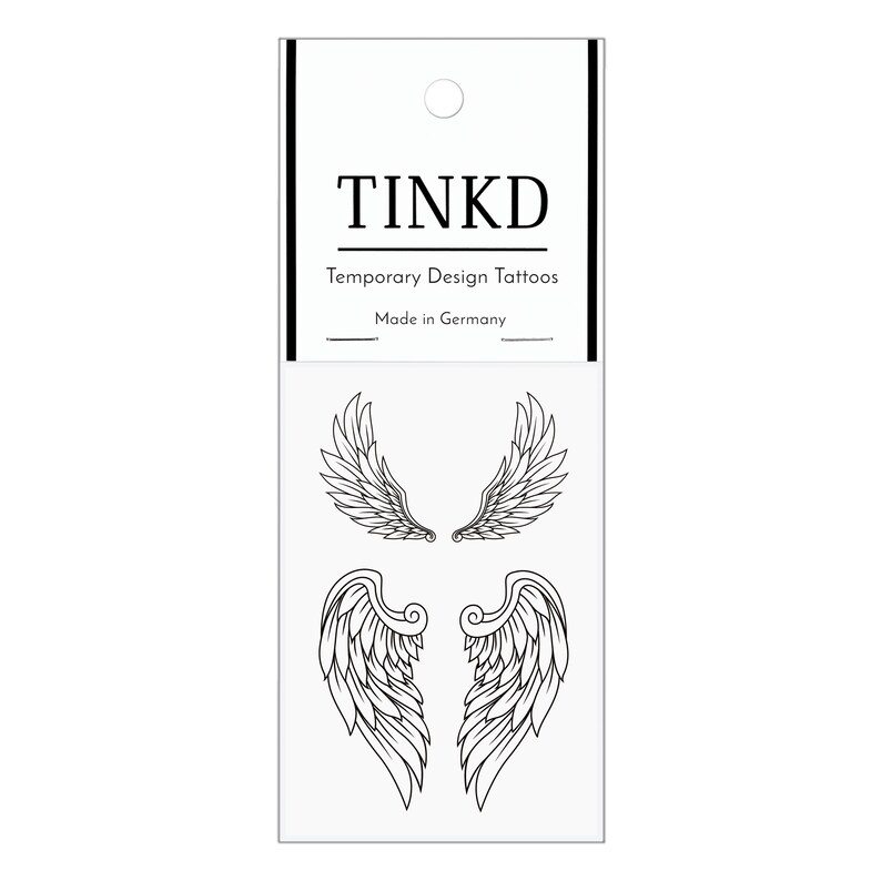 Adhesive Tattoo Angel Fake Tattoo Angel Wings Tattoo Set Etsy