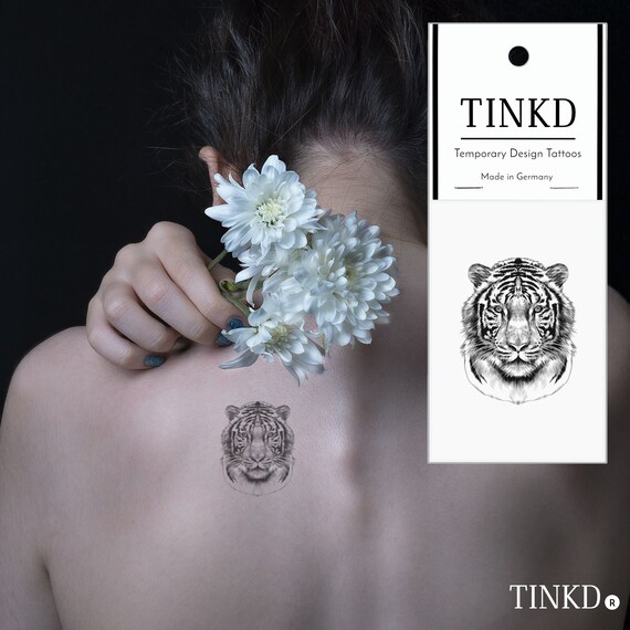Stick Tattoo Tiger Tiger Tattoo Tattoo With Tiger Head Etsy