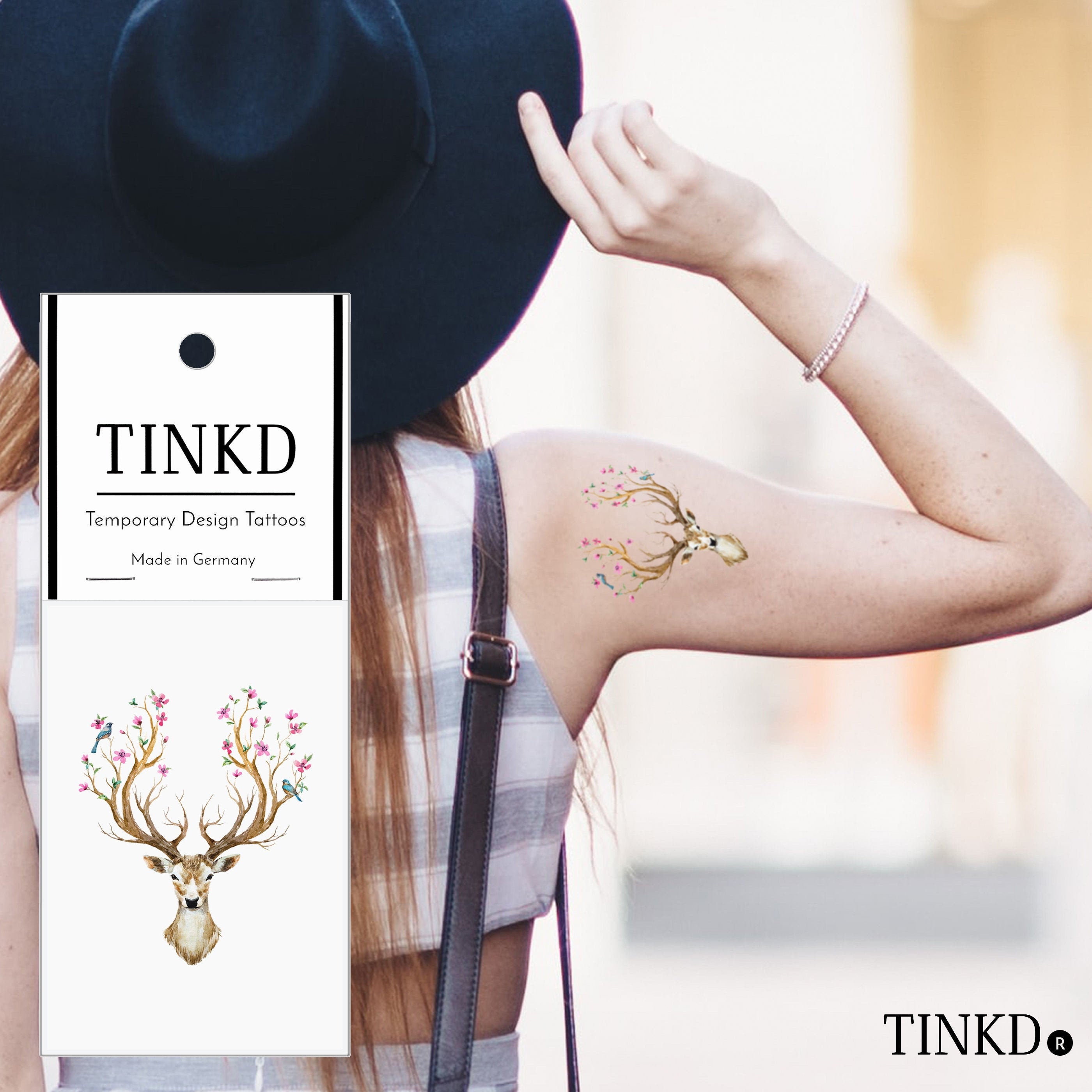 Klebetattoo Geweih Festival Geweih Tattoo Mit Blumen Flash Etsy Klebetattoo Geweih Festival Geweih Tattoo Mit Blumen Flash Etsy