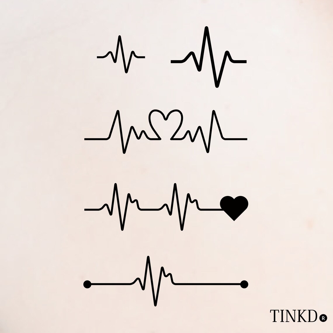 Herzschlag Tattoo Temporary Tattoo Heartbeat Herz | Etsy