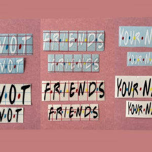 Pivot-Friends-Custom Name Vinyl Decal - Friends inspired Vinyl for hydro flask, Car, Laptop, Window. Gift | 90s-Inspired by TV Show Friends