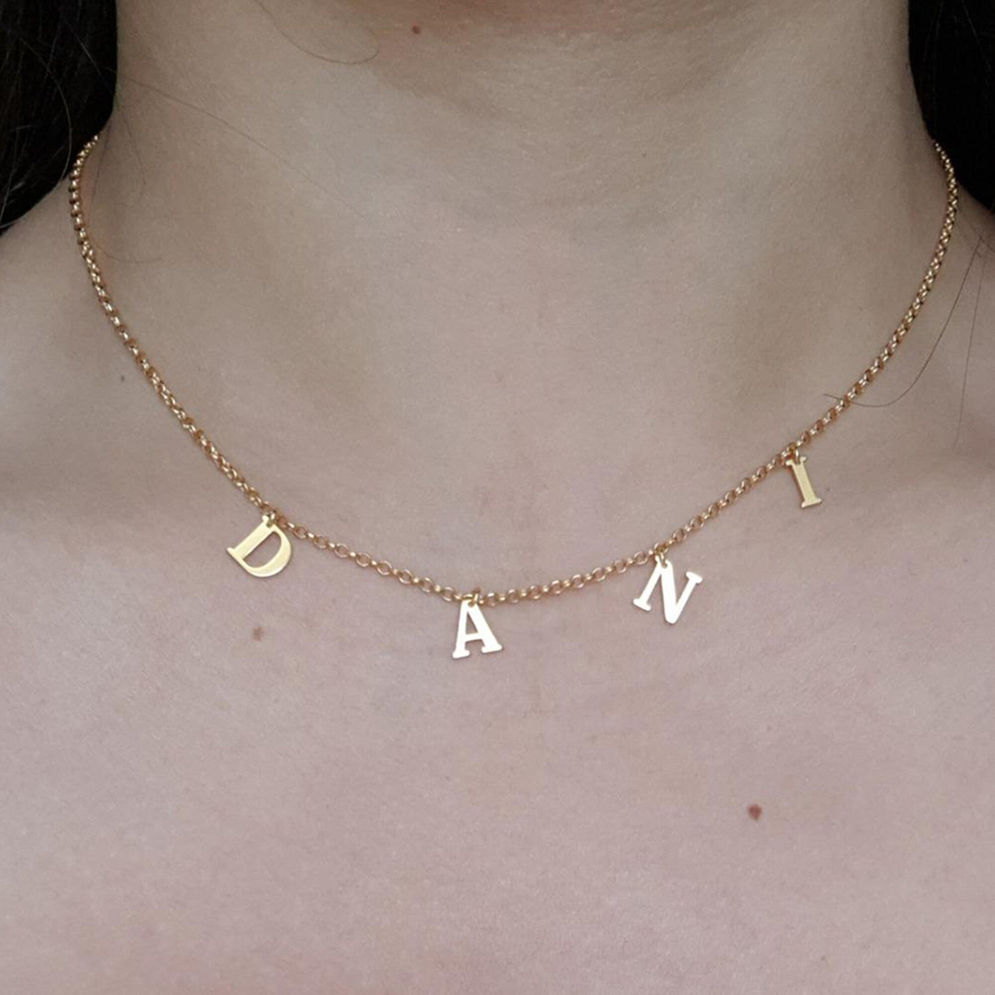 Dangle name choker necklace Clearance