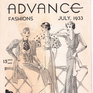 Advance Fashions Pattern Catalog July 1933 - PDF Download