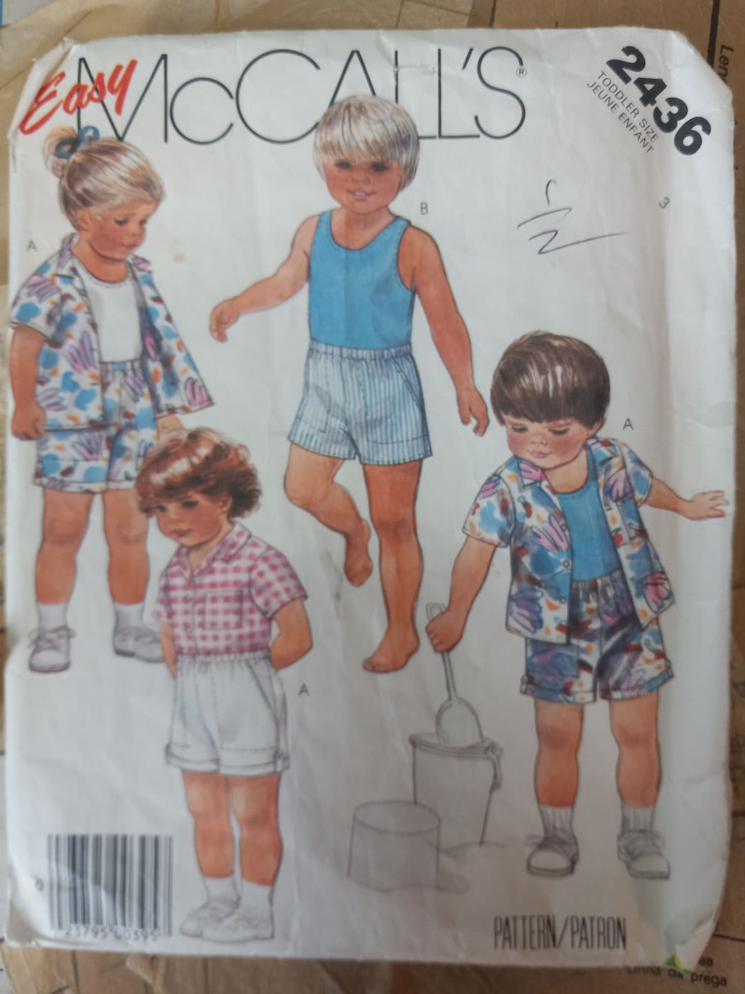 Mccall's 2436, Toddlers Shirt Shorts Pattern Size 3 - Etsy Australia