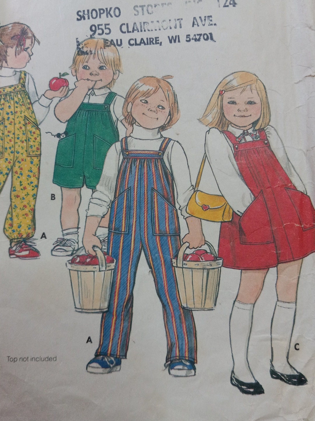 Butterick 4142, Vintage Child's Overalls & Jumper Pattern, Size 3-4 - Etsy