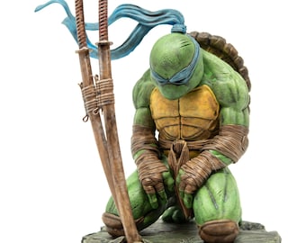 Leonardo Kneeling Teenage Mutant Ninja Turtles TMNT Resin 3d Printed Figurine