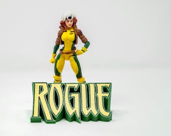 Rogue X-Men 3D Logo Display for Marvel Legends Action Figures, LEGO, Comics, and More 6in