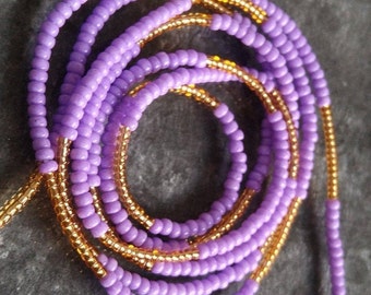 30pcs Purple /& Gold-Lined Star Czech Glass Tube Beads 6x4mm GB766