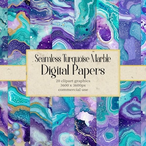 Seamless Milky Way Turquoise Marble Agate Digital Paper Marble Background Teal Textures Wedding Invitation Cards Cover Poster Banner Design