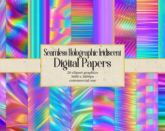 Holographic Texture Digital Paper, Holographic Background Textures Digital Download Commercial Use Scrapbook Paper, Wedding Invitation Cover