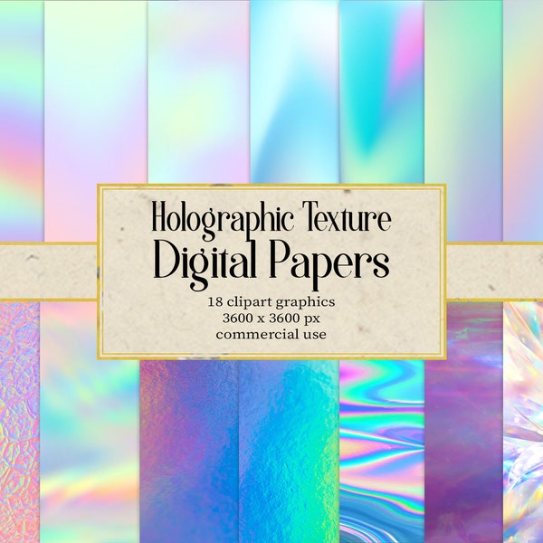 Holographic Texture Digital Paper Background, Holographic Textures Digital Download Commercial Use Scrapbook Paper, Wedding Invitation Card