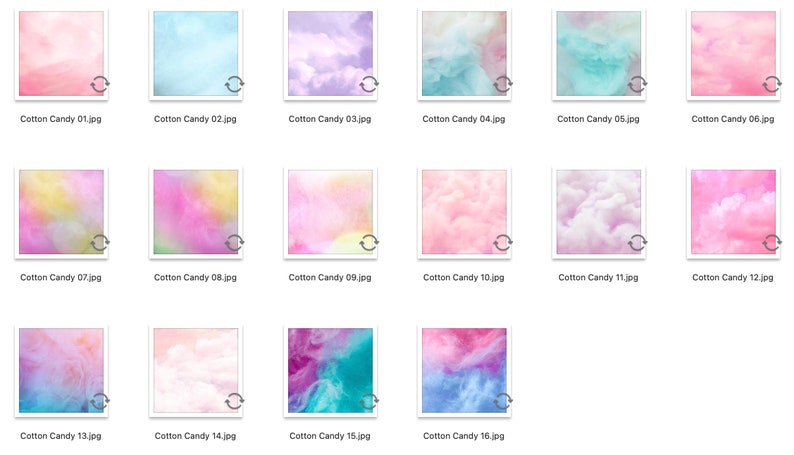 Pastel Cotton Candy Digital Paper, Pastel Clouds Background Textures ...