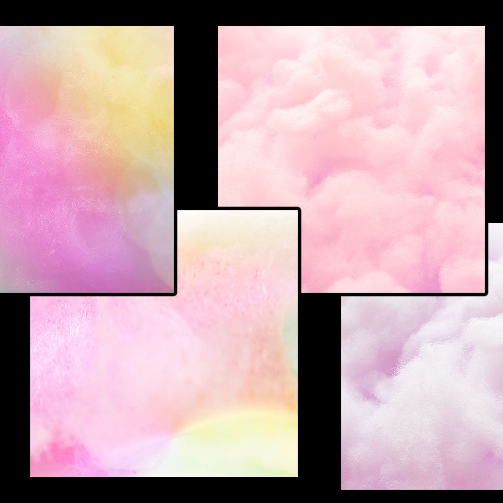 Pastel Cotton Candy Digital Paper, Pastel Clouds Background Textures ...