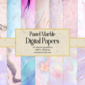 Pastel Marble Rose Gold Digital Paper, Marble Background Textures Pink White Gold For Wedding Invitation Cards Cover Poster Banner Design
