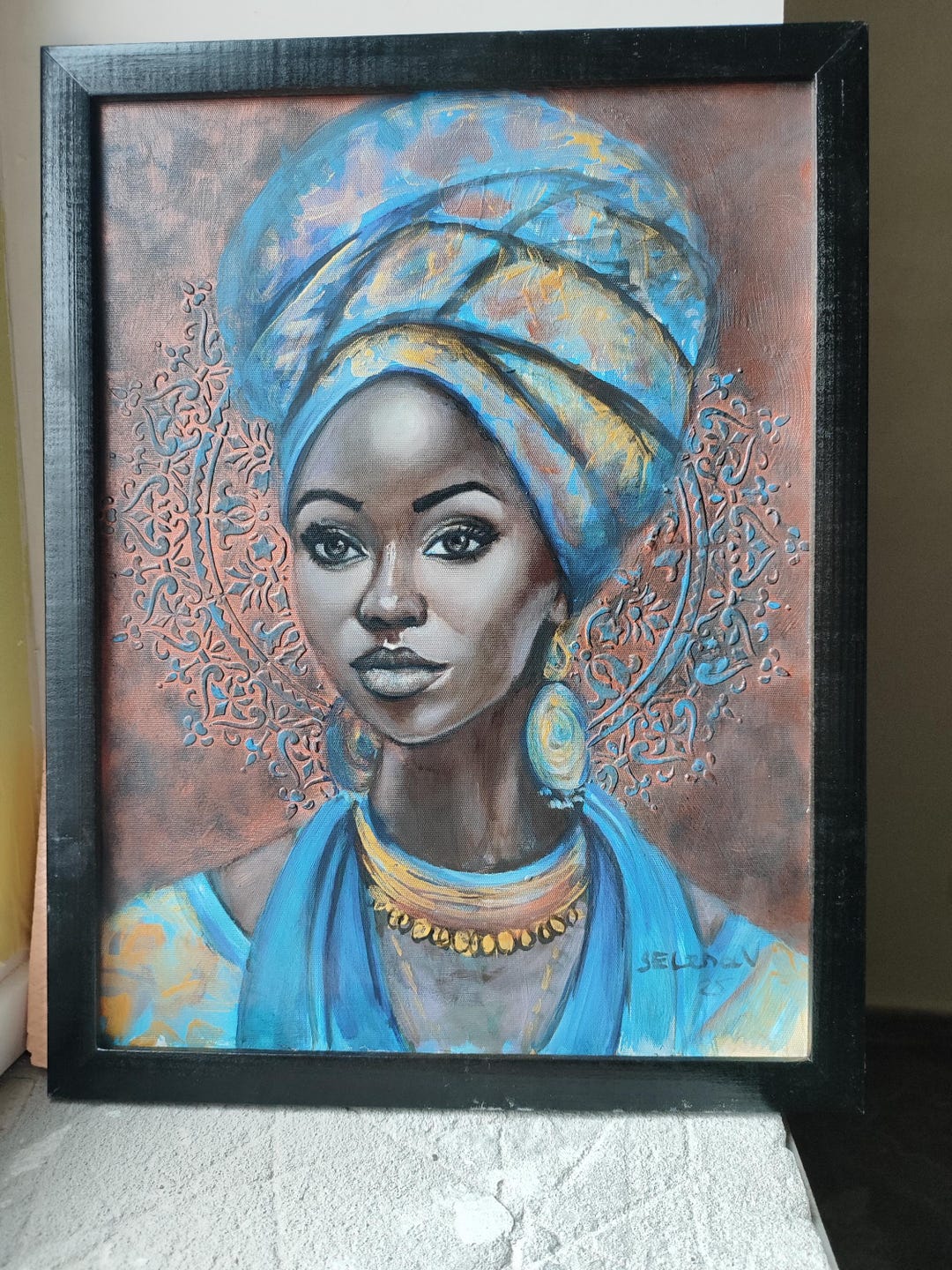 African Woman Painting Black Woman Original Art African American Art ...