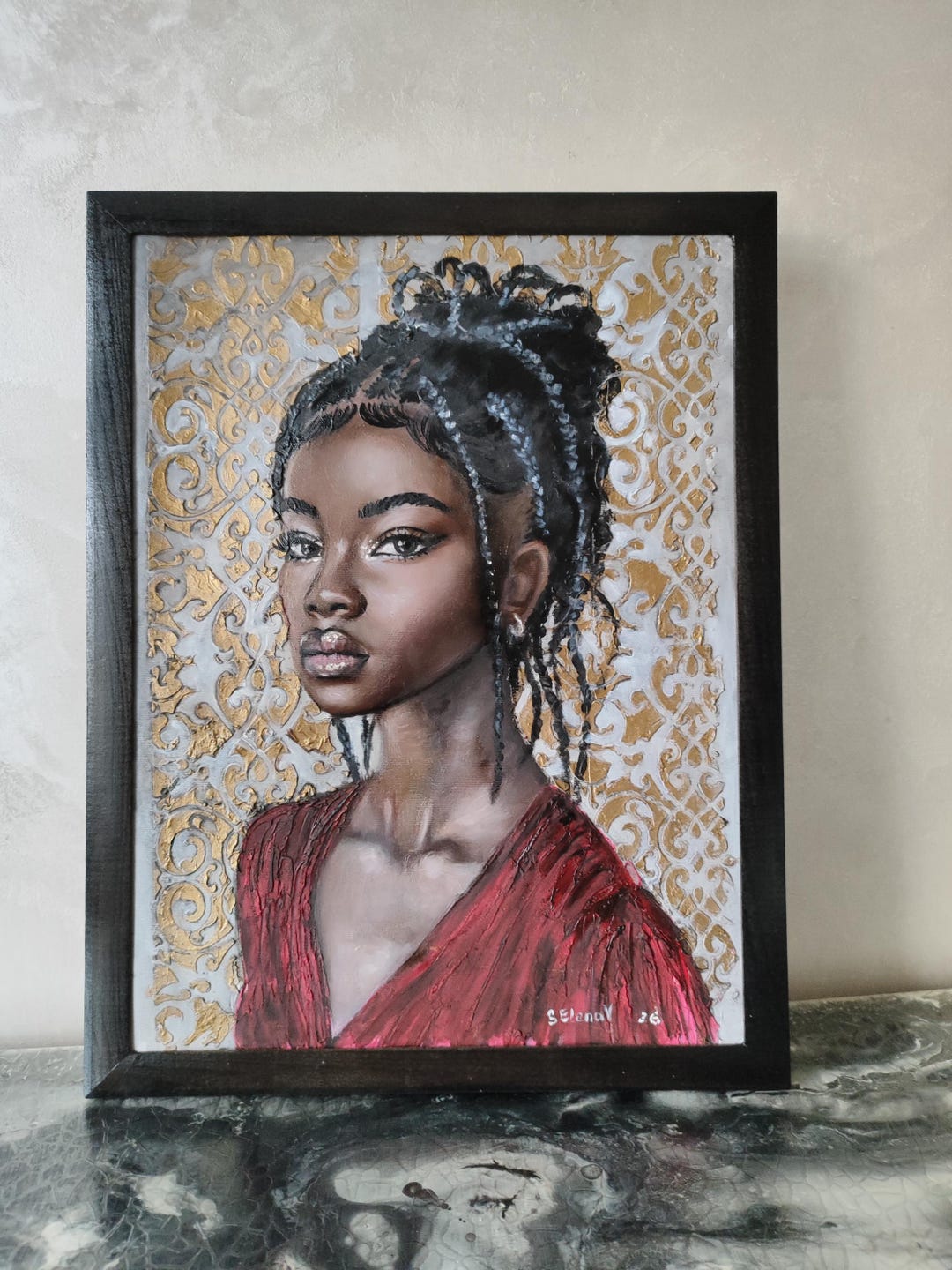 African American Woman Oil Painting Black Woman Original Art ...