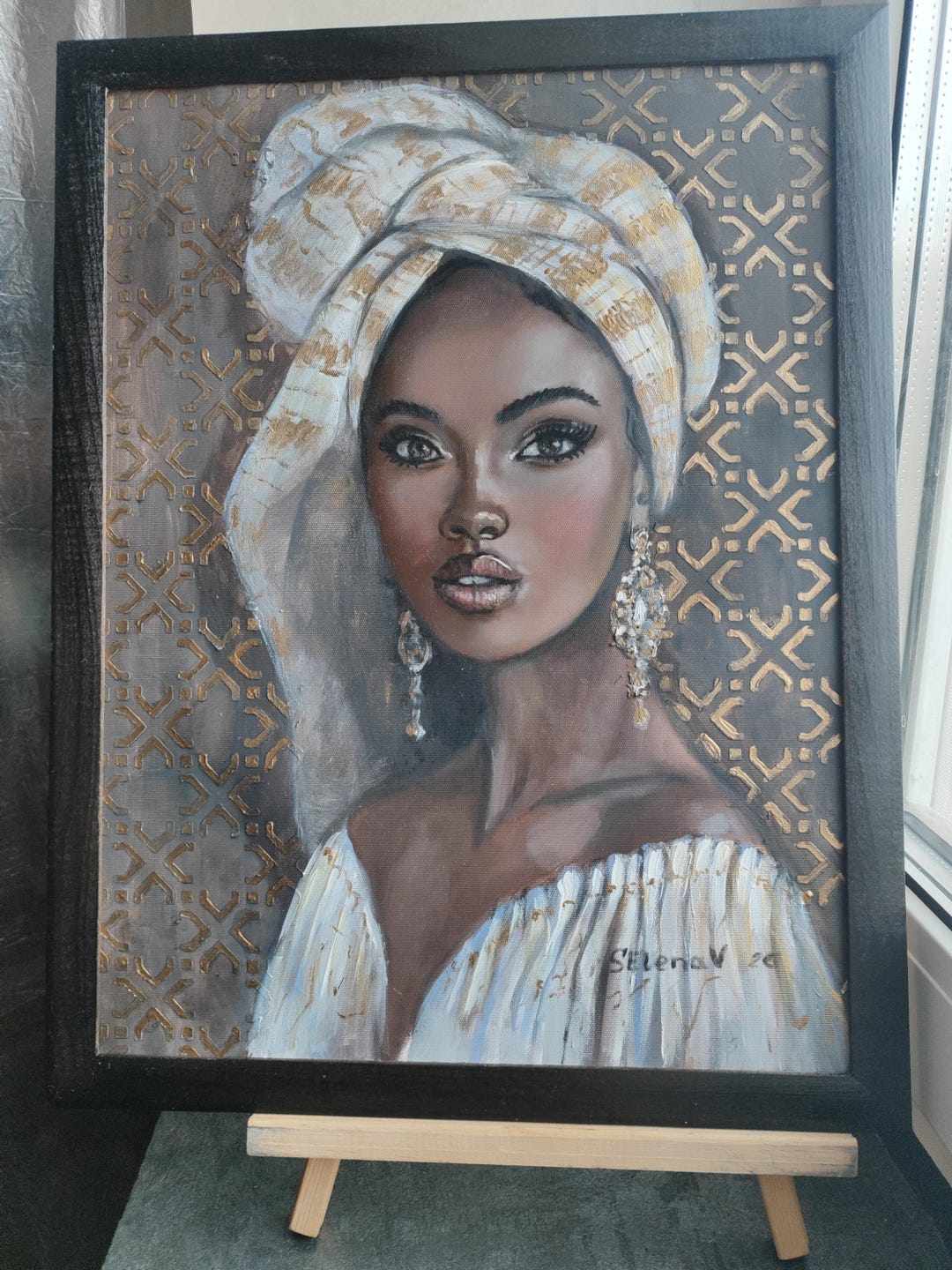 African American Woman Oil Painting Black Woman Original Art ...