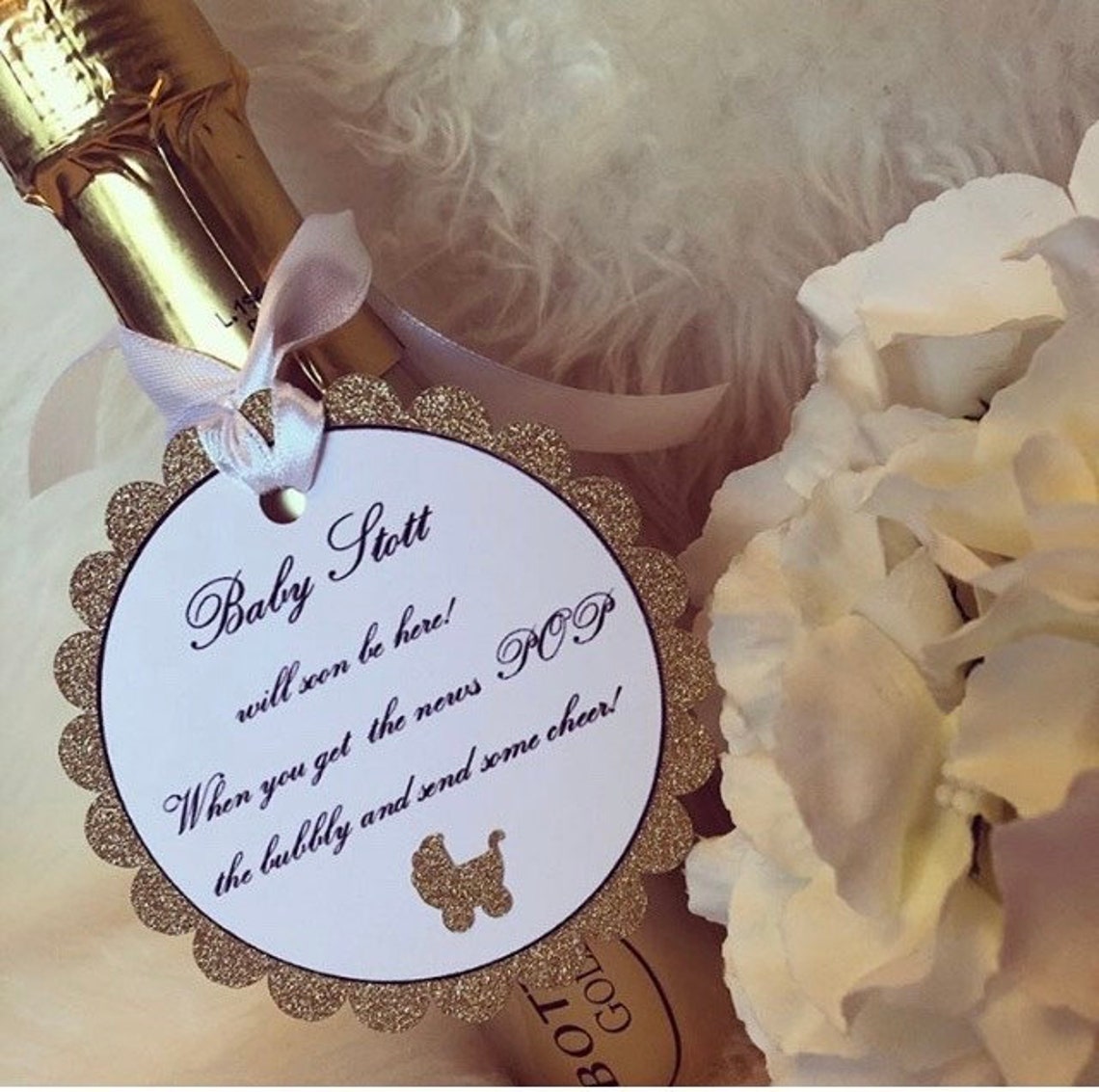 Baby Shower Prosecco Favour Tag Etsy