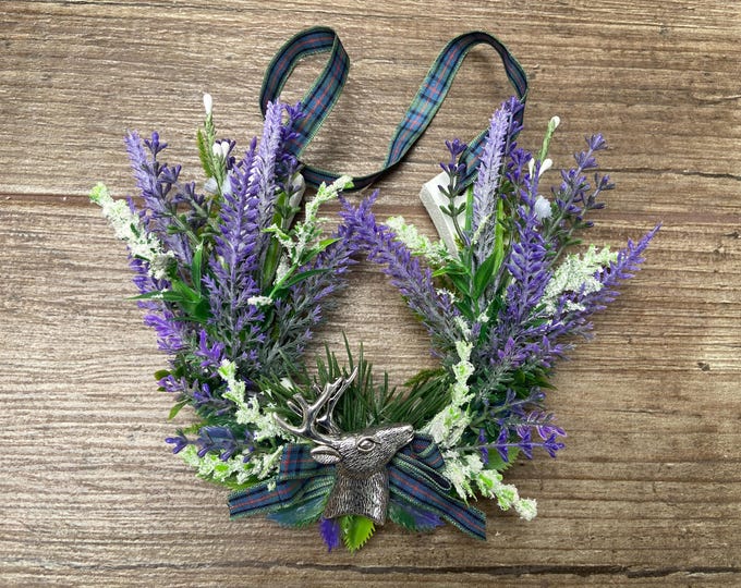 Featured listing image: Scottish Lucky Wedding Horseshoe (Highland Gathering), (Silver Stag Head).