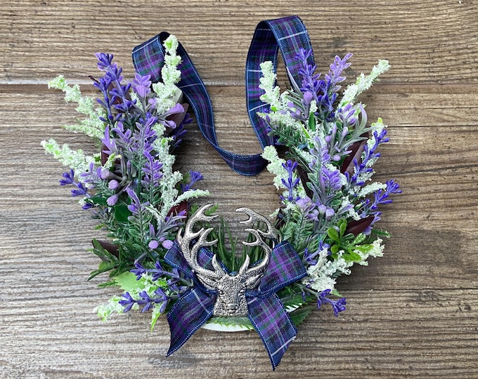 Featured listing image: Scottish Lucky Wedding Horseshoe (Silver Highland Stag Head).