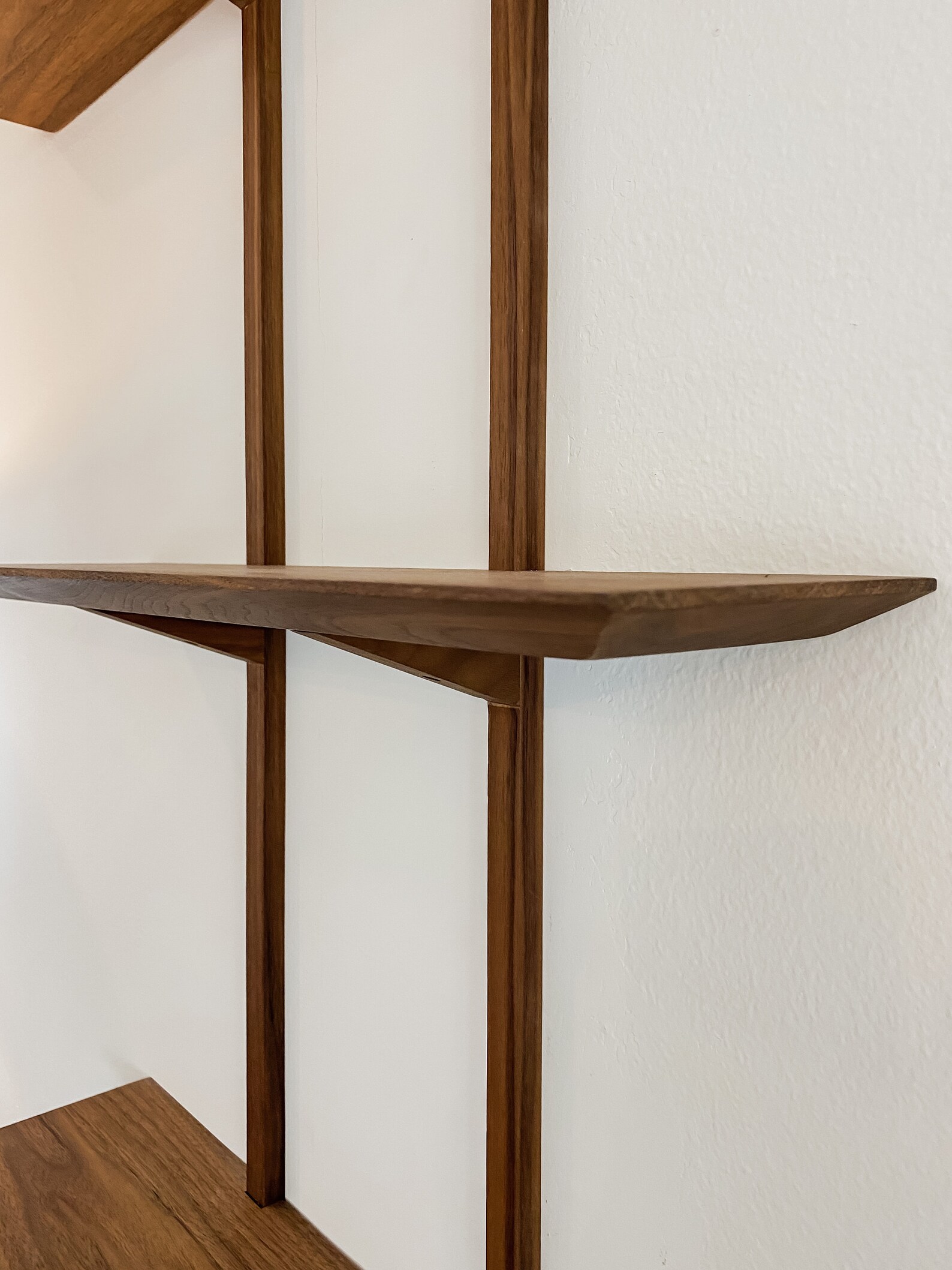 Midcentury modern walnut shelves Etsy