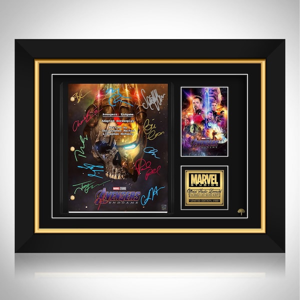 Avengers Endgame Script Limited Signature Edition Studio con licencia Marco personalizado