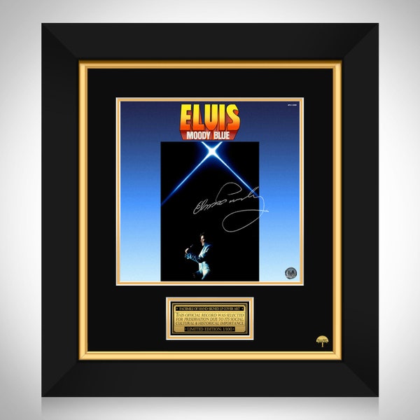 Elvis Presley - Moody Blue LP Cover Limited Signature Edition Custom Frame