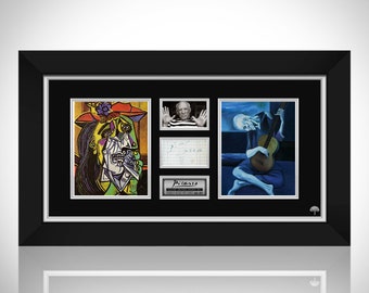 Picasso Jsa Certified Hand-Signed Index Card By Pablo Picasso Custom Frame