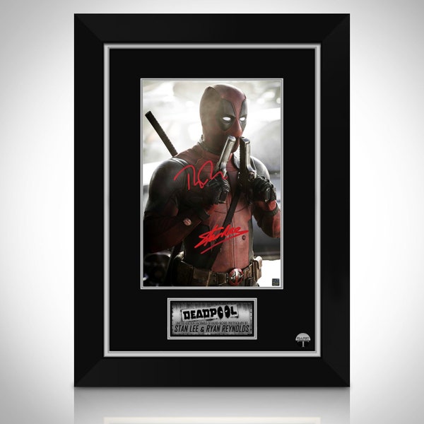 Deadpool Sniffing Guns Photo Limited Signature Edition Custom Frame