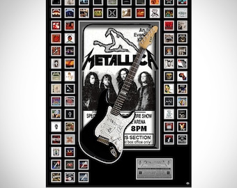 Metallica- JSA Certified Hand-Signed Electric Guitar By The Band Custom Shadow Box Frame