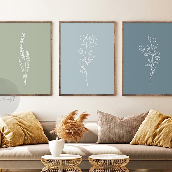 Blue Green Wall Art Etsy