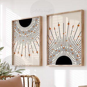 Mid Century Modern Wall Art Print Set of 3, Neutral Abstract Geometric  Digital Download Prints, Black Beige Orange Minimal Gallery Art - Etsy
