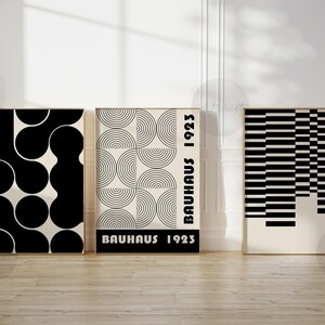 Bauhaus Print Set of 3, Mid Century Modern Art, Printable Geometric Art ...