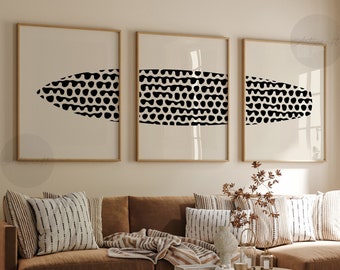 Juego de 3 impresiones de tablas de surf, arte mural playero, tríptico de surf neutro en beige y negro, pósteres de surf, arte imprimible minimalista, digital, decoración del hogar
