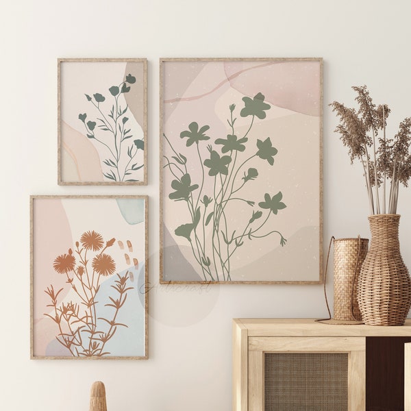 Pastel Floral Wall Etsy