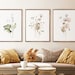 Watercolor Botanical Print Set of 3, Gallery Wall art, Floral Printable Art, Wild Flowers Art Floral Line Art, Modern Home Decor Art