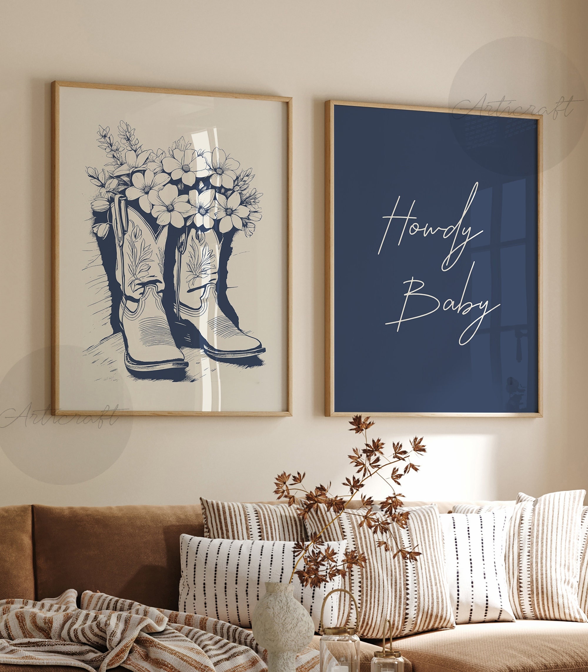 Vintage Denim Boots - Etsy