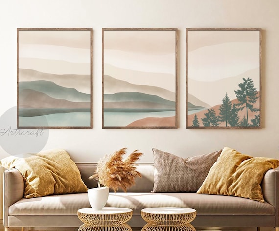 Set van 3 Abstracte Muurkunst Scandinavische Stijl Canvas Schilderij Poster Afdrukkens Aquarel Geometrische Foto'S voor Woonkamer Huis Set van 3 Abstracte Muurkunst Scandinavische Stijl Canvas Schilderij Poster Afdrukkens Aquarel Geometrische Foto'S voor Woonkamer Huis
