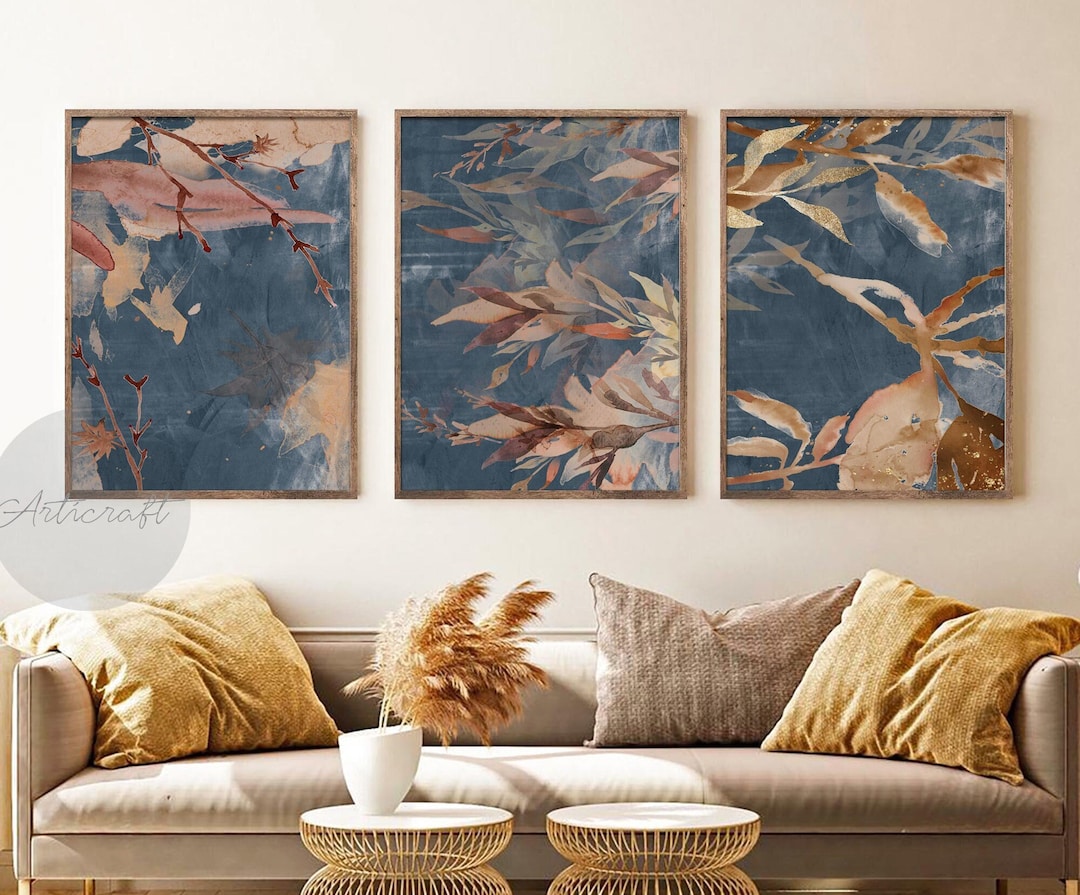 Watercolor Botanical Print Set of 3, Gallery Wall Art, Fall Leaves ...