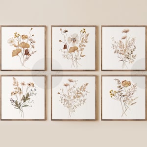 Watercolor Botanical Print Set of 6, Gallery Floral Art, Printable ...