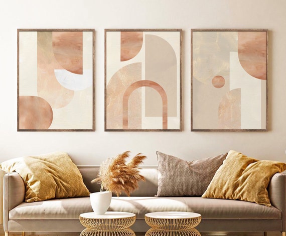 Neutral Abstract Art Set of 3 Prints Abstract Painting Set | Etsy